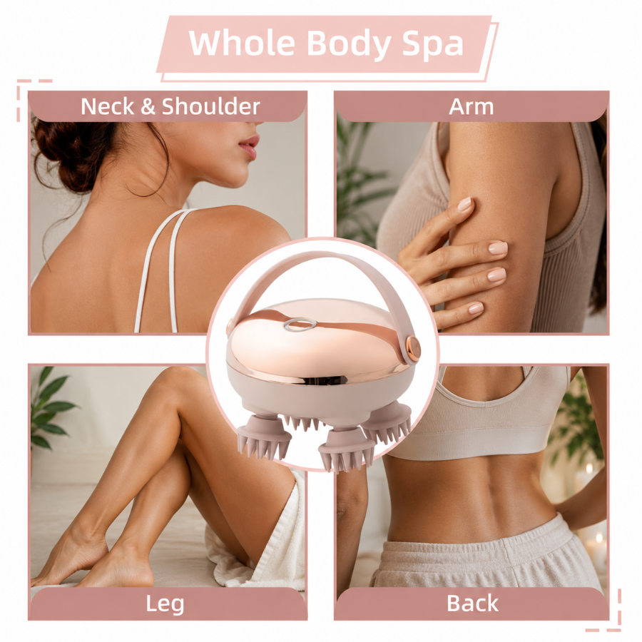 Electric Scalp & Head Massager – Rechargeable Stress Relief Massage Brush
