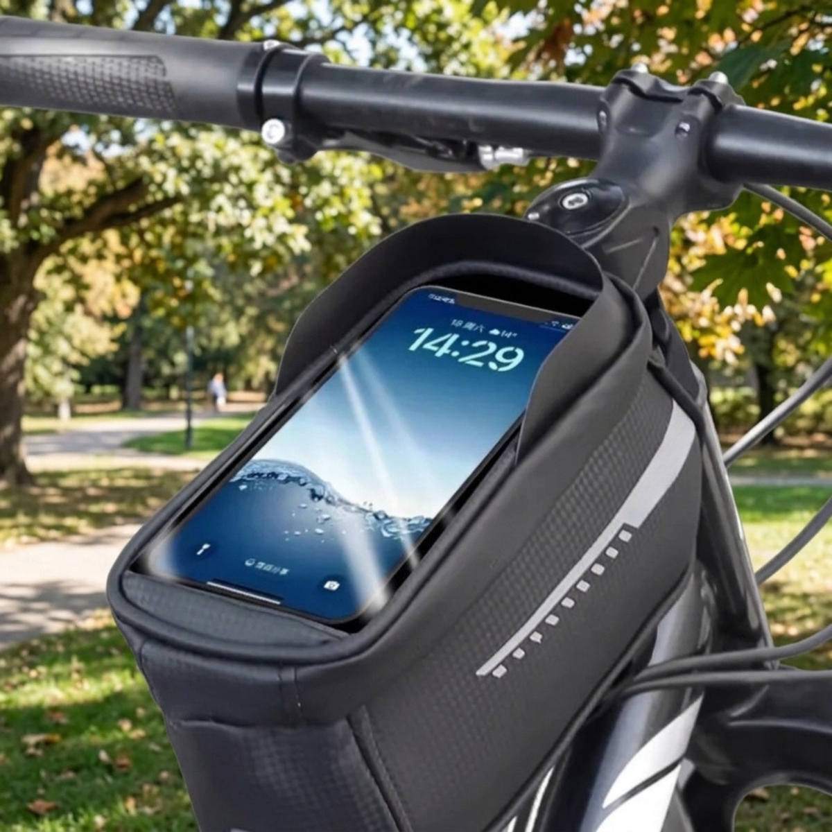 Waterproof Bike Front Frame Bag with Touch Screen