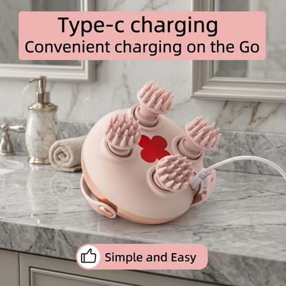 Electric Scalp & Head Massager – Rechargeable Stress Relief Massage Brush