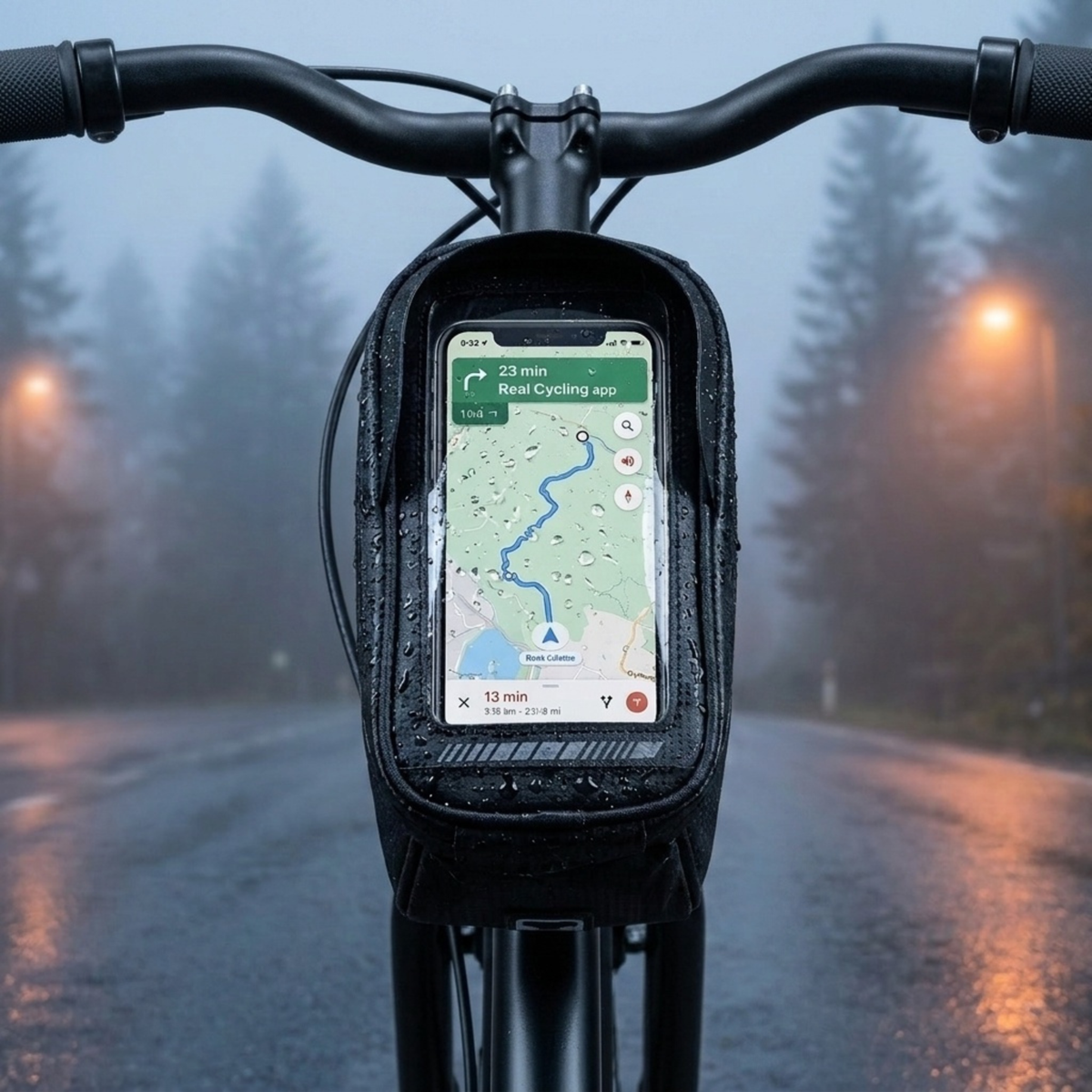 Waterproof Bike Front Frame Bag with Touch Screen