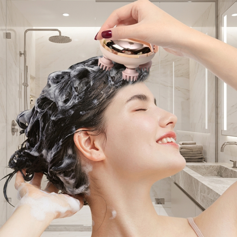 Electric Scalp & Head Massager – Rechargeable Stress Relief Massage Brush