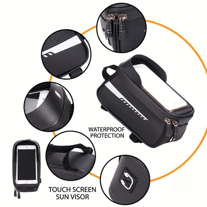 Waterproof Bike Front Frame Bag with Touch Screen