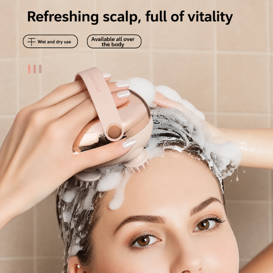 Electric Scalp & Head Massager – Rechargeable Stress Relief Massage Brush