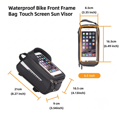 Waterproof Bike Front Frame Bag with Touch Screen