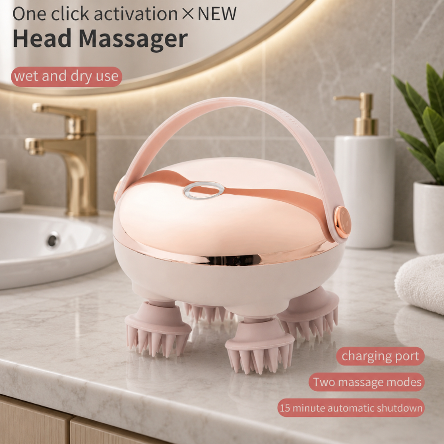Electric Scalp & Head Massager – Rechargeable Stress Relief Massage Brush
