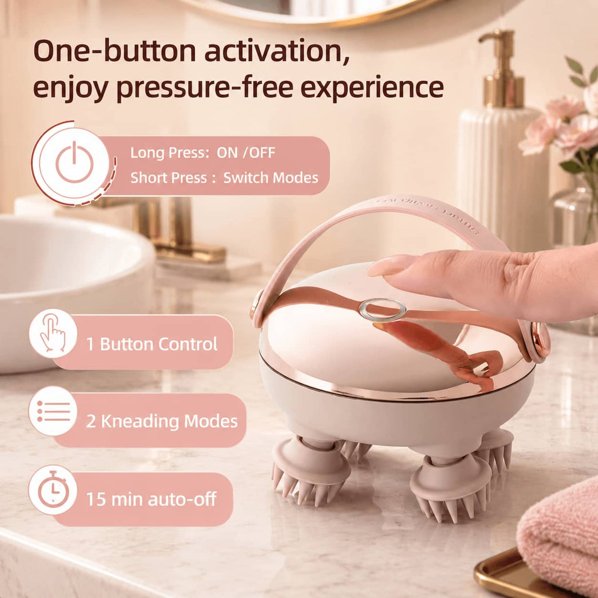 Electric Scalp & Head Massager – Rechargeable Stress Relief Massage Brush
