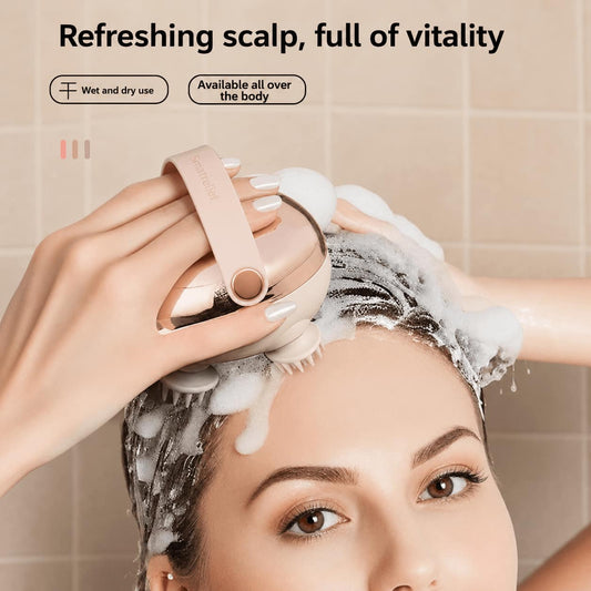 Electric Scalp & Head Massager – Rechargeable Stress Relief Massage Brush